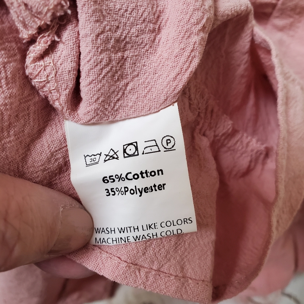 Over Dyed Tie Dye Pink Ruffle Top In Rose Quartz 4XL Fits 2X See Measurements - Picture 6 of 6